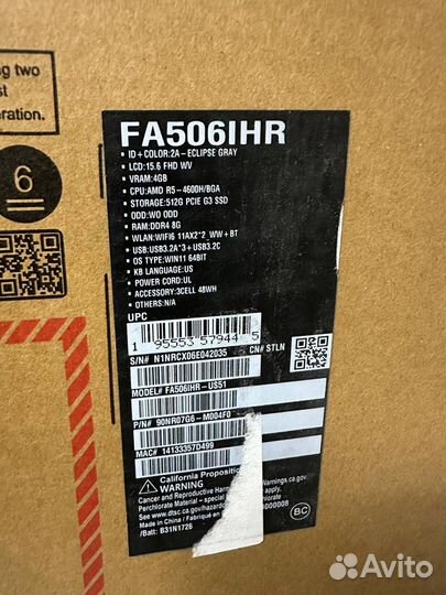 Ноутбук Asus Tuf gaming FA506IHR-US51