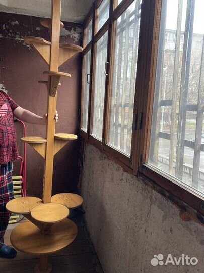 Подставка для цветов напольная деревянная