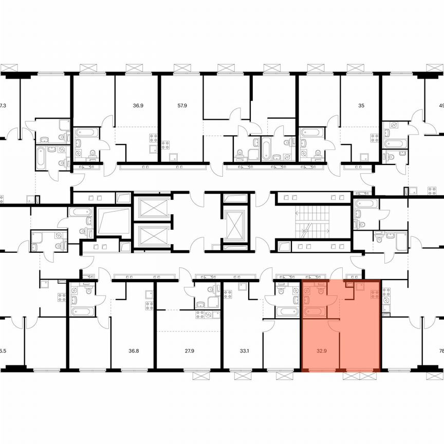 1-к. квартира, 32,9 м², 22/24 эт.