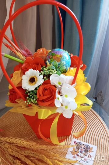 Букет цветы розы пионы из мыла в наличии