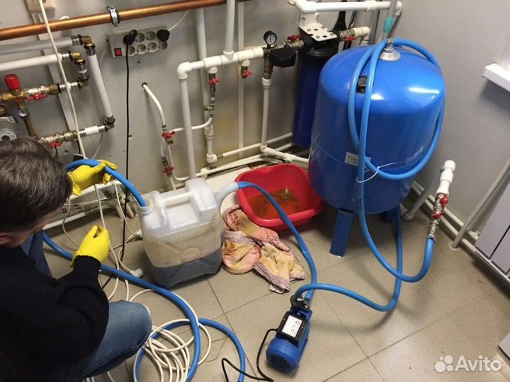 Промывка систем отопления сантехнические работы