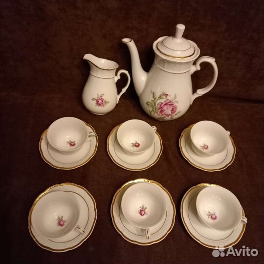 Сервиз кофейный 70-х г. Роза Thun Чехословакия