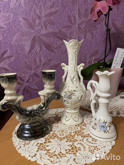 Подсвечники, ваза