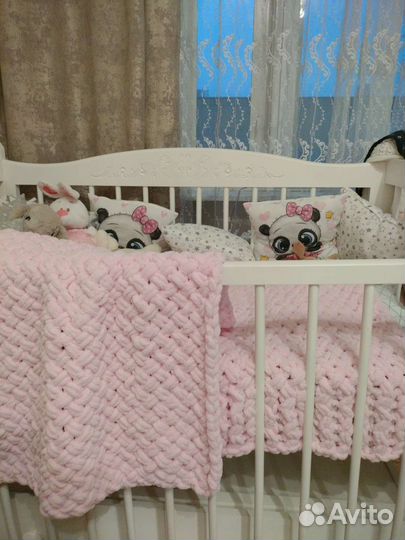 Плед детский вязаный ручная работа