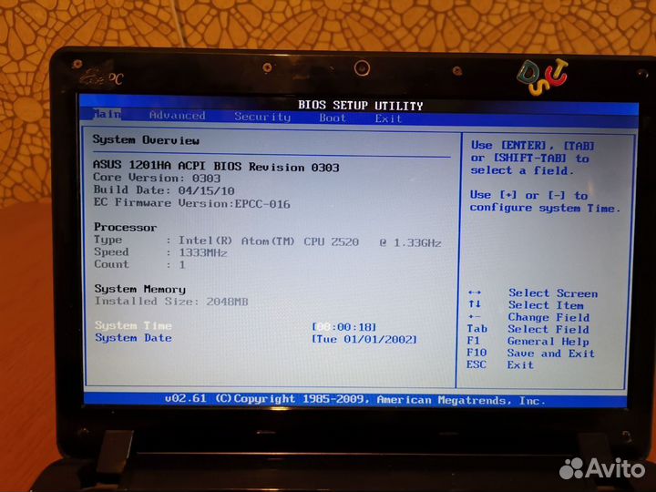 Ноутбук asus EEE PC 1201HA
