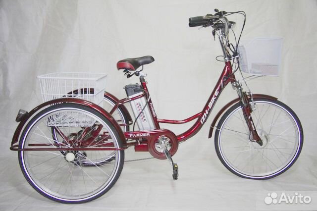 Электровелосипед трехколесный взрослый E-3W 24