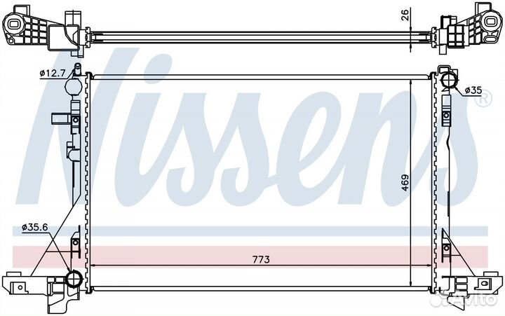 Радиатор охлаждения Nissan NV400 (2010-2022) nisse