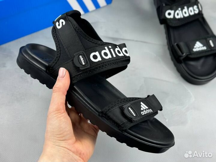 Мужские сандалии Adidas летние чёрные