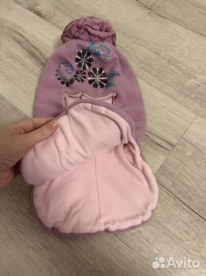 Шапка шлем зимняя для девочки