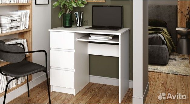 Стол письменный Мори 6/3, белый, левый или правый