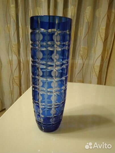 Посуда кобальтовое стекло: ваза,графин,рюмки