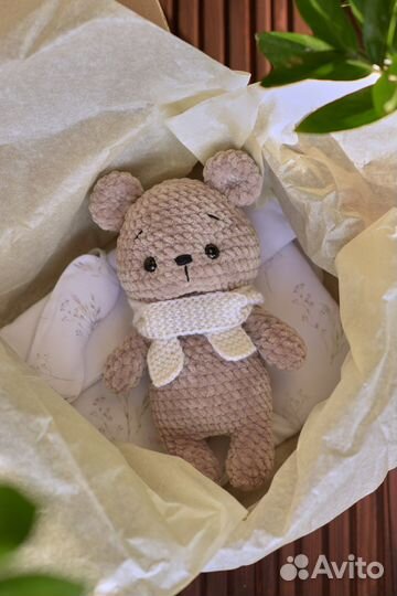Вязаная игрушка Медвежонок набор подарочный