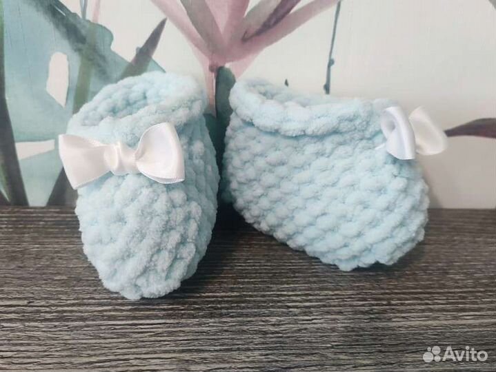 Пинетки вязаные из Alize puffy fine