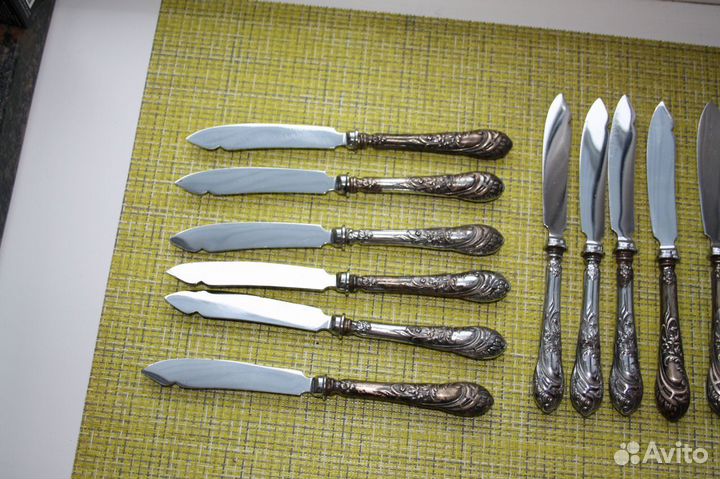 Ножи дисертные. Серебро 84. Царская Россия.12шт