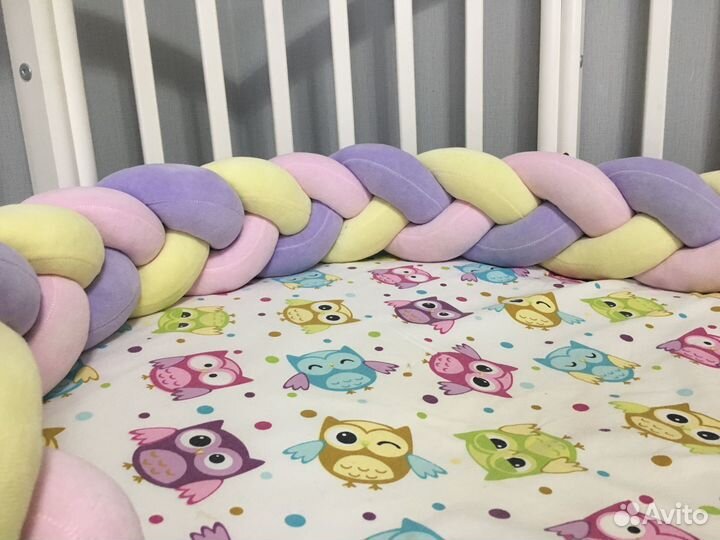 Бортики в кроватку, бортик косичка