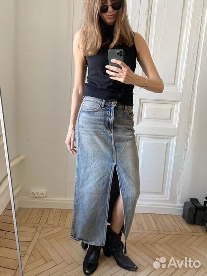 Джинсовая юбка mango, размер s