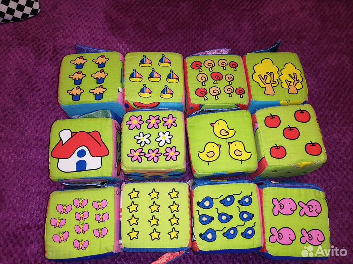 Мягкие кубики 12шт+крыши