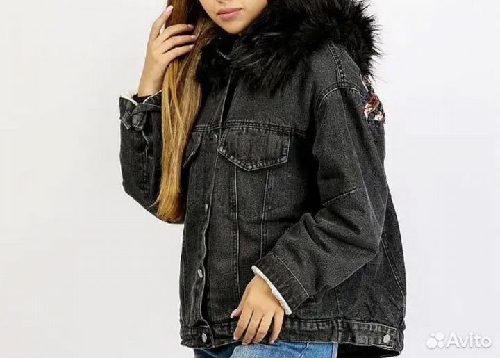 Джинсовая куртка женская с мехом