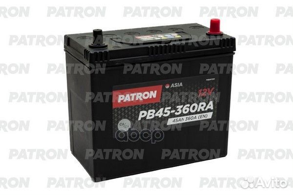 Patron asia 12V 45AH 360A (R+) B0 тонкие клеммы