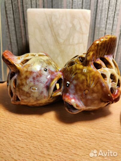 Рыбки неразлучники керамика подсвечник