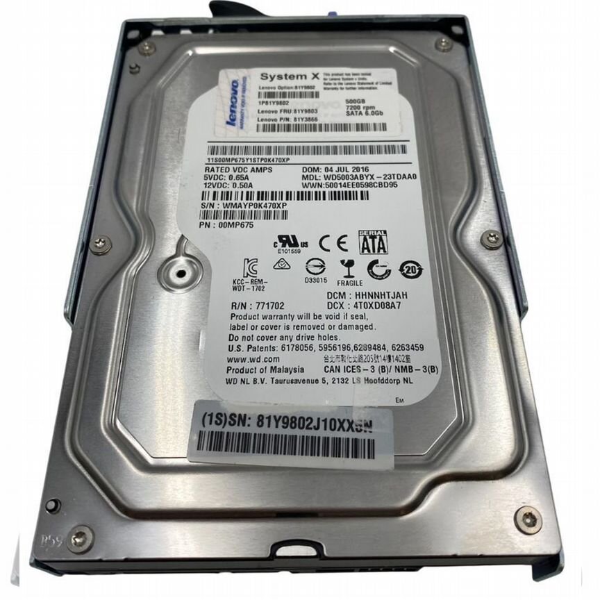 [81Y3866] Жесткий Диск Lenovo 500gb Sata3 3.5" Hdd 81y3866