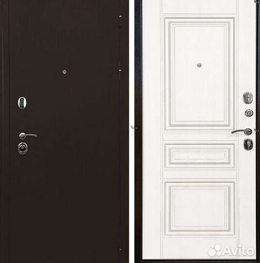 Дверь входная Троя Беж Белый Орех