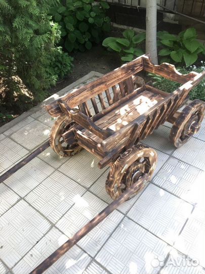 Телега декоративная для сада,усадьбы