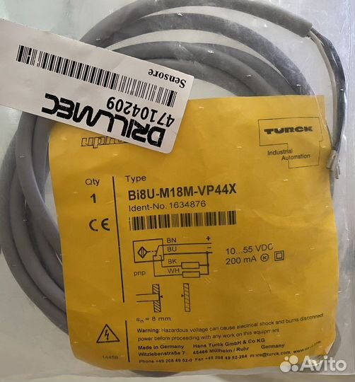 Индуктивный датчик turck BI8U-M18M-VP44X