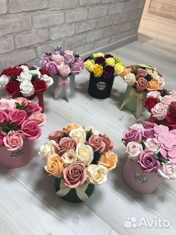 Подарок для девушки, букет из мыльных роз