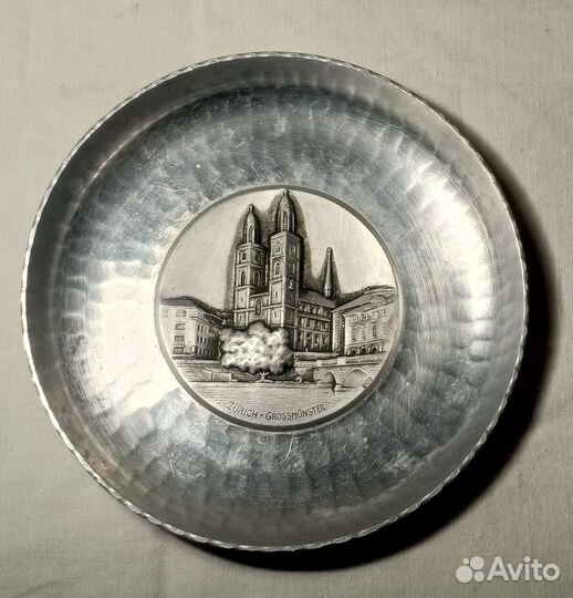 Тарелка памятная оловянная zurich