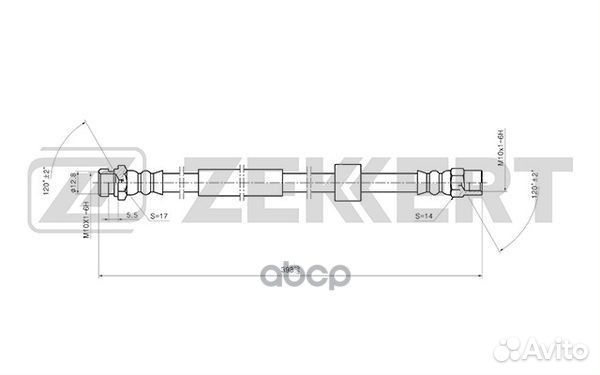 Шланг тормозной задний Ford Galaxy 95- Seat Al