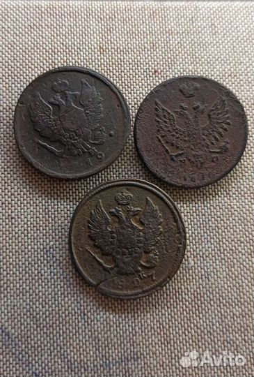2 копейки 1819, 1827, пчёлка