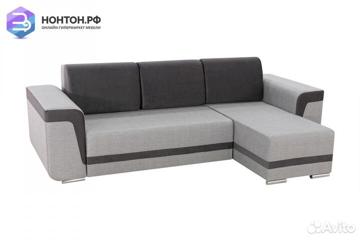 Диван угловой еврокнижка Марракеш серый