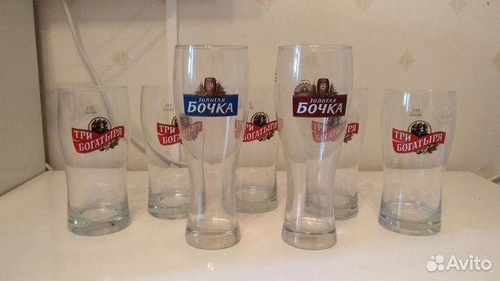 Бокалы Мельник, Бочка, 3 богатыря, Кроненбург и др