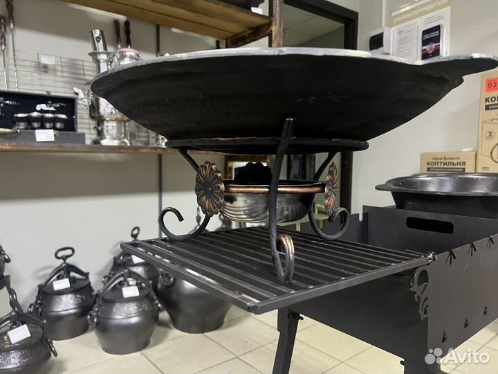 Садж сковорода 450 мм чугунный Комплект