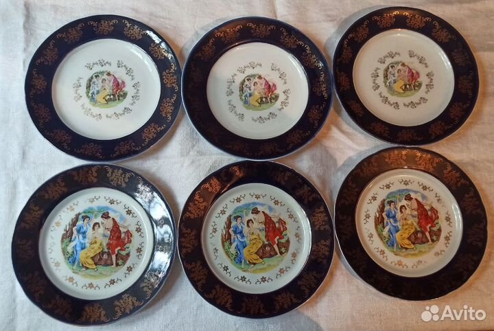 Чешский Thun фарфор Мадонна кобальт/ Gold 24К