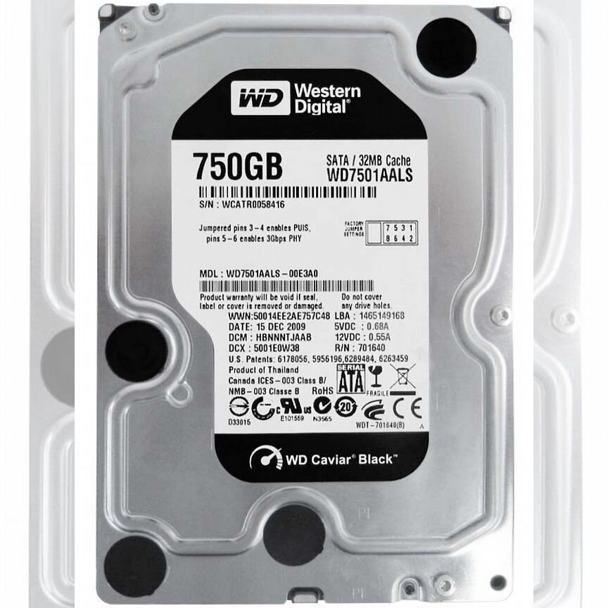 [WD7501AALS] Жесткий Диск Western Digital 750gb Sata Wd7501aals