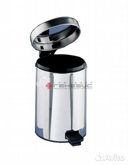 Ведро с крышкой и педалью (хромир. металл) 12 л в