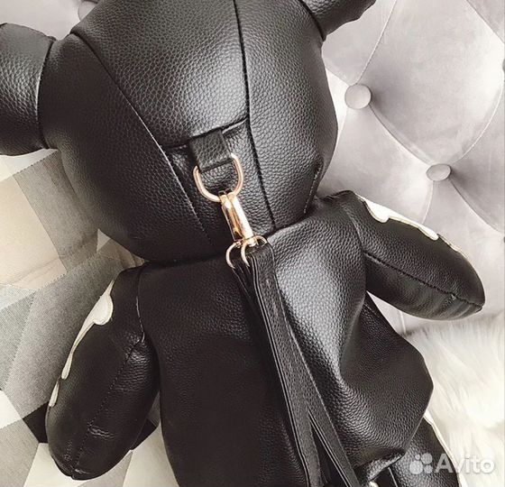Кожаный рюкзак медведь 63см
