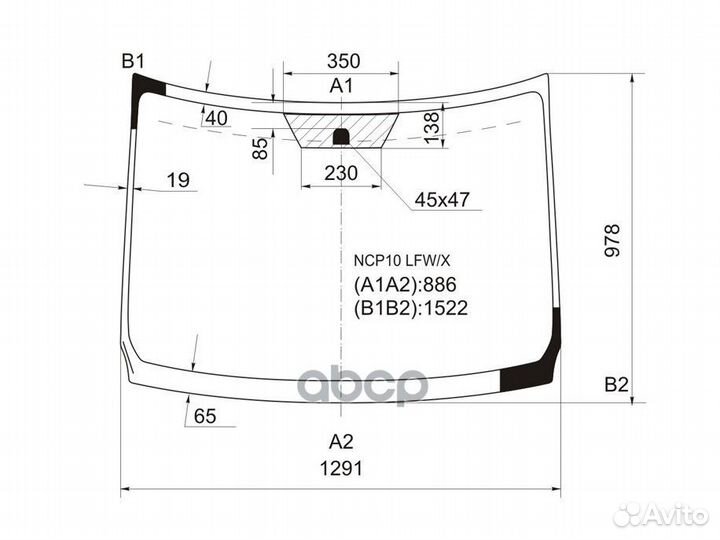Стекло лобовое Toyota Ractis 05-10 NCP10 LFW/X XYG