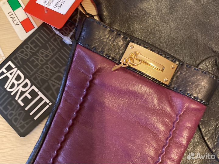 Длинные кожаные перчатки Италия 7 -8