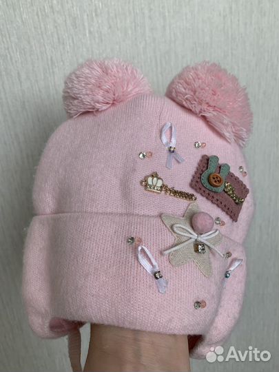 Шапка демисезонная для девочки, р. 44-46