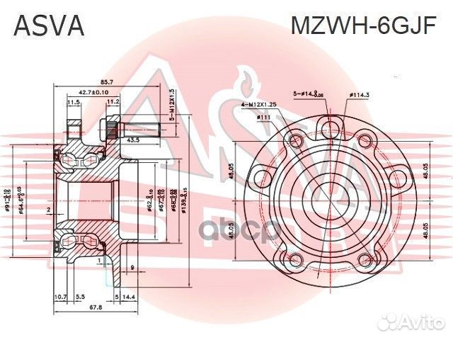 Ступица передняя mzwh-6GJF asva