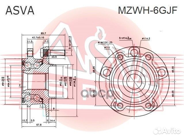 Ступица передняя mzwh-6GJF asva