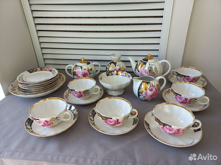 Чайный сервиз Роза в вечернем саду фарфор лфз