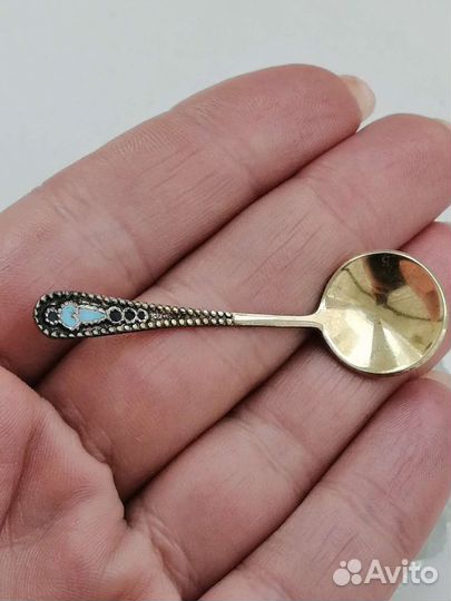 Солонка с ложечкой серебро 875 пробы