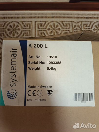 Вентилятор systemair K 200 L
