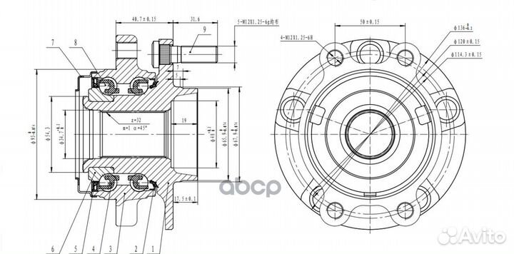 Ступица передняя в сборе LR nissan Teana (J32)