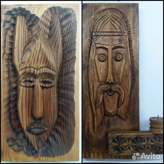Деревянное резное панно