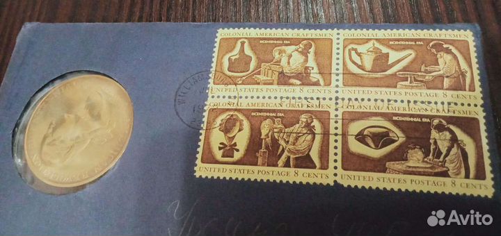 Памятная медаль монета США 1976 год